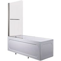 Шторка на ванну 1MarKa 82x150 Р-02 профиль Хром стекло прозрачное — фото 1, Шторки для ванной распашные