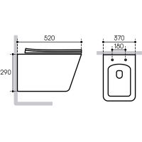 Унитаз Aqueduto Macio MAC0120 подвесной Белый матовый с сиденьем Микролифт — фото 2, Подвесные унитазы