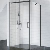Душевой уголок BelBagno Acqua 120х90 ACQUA-AH-1-120/90-C-NERO профиль Черный стекло прозрачное — фото 1, Прямоугольные душевые уголки