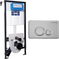 Инсталляция Bettoserb Sava Fix Slim SET40006463 для унитаза с клавишей смыва Хром матовый Хром гляне Инсталляция Bettoserb Sava Fix Slim SET40006463 для унитаза с клавишей смыва Хром матовый Хром гляне