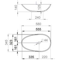 Раковина-чаша Salini Paola 58 101 1101101G Белая глянцевая — фото 2, Раковины накладные