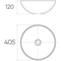 Раковина-чаша Bronze de Luxe 40 2008 Белая глянецевая с серо-золотым декором — фото 4, Раковины накладные