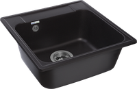 GRANFEST Мойка QUARZ 48 1-чаша 480*480мм черный арт.GF-Z- — фото 2, Кухонные мойки