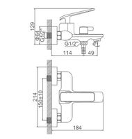 Смеситель для ванны Accoona H123 A63123 Хром — фото 3, Смеситель для ванны