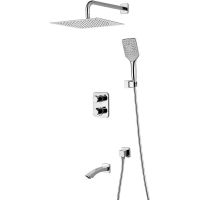 Душевая система Lemark Yeti LM7842С с термостатом Хром — фото 1, Встраиваемые душевые комплекты