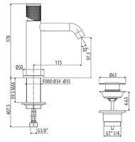 Смеситель для раковины Gattoni MD MD110/22C0 Хром — фото 2, Смесители для раковины