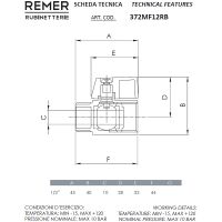 Товар: Запорный вентиль Remer 372MF12RB Хром - фото 2 Запорный вентиль Remer 372MF12RB Хром — фото 2, Комплектующие для туалета