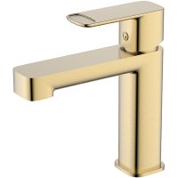 Смеситель для раковины AQUAme Parma AQM6610BG Шлифованное золото — фото 1, Смесители для раковины