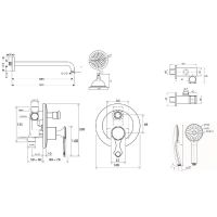 Душевая система Bronze de Luxe Yasmina NT800/B03-2 Хром — фото 2, Встраиваемые душевые комплекты