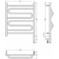Электрический полотенцесушитель Сунержа Элегия 3.0 600x500 R 30-5819-6050 Белый матовый — фото 2, Электрические полотенцесушители