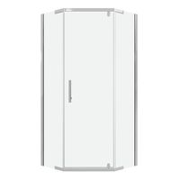 Душевое ограждение Niagara Eco NG-1010-14D (100х100х190) трапеция,распашное,хром,стекло прозрачное,1 — фото 3, Душевые уголки трапеция