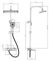 Душевая система с термостатом Black, арт. STT3054Black, ESKO — фото 2, Душевые системы