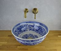 Раковина-чаша Bronze de Luxe Dragons 41 6050 Белый глянец с декором — фото 4, Раковины накладные