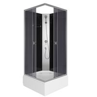 Душевая кабина Niagara Eco E90/26Q/TN/BK (90х90х195) средний поддон(30см),стекло тонированное,4 мест — фото 1, Душевые кабины