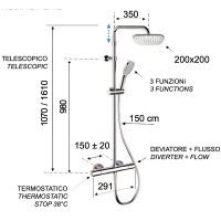Душевая система Remer Elegance EQ32A8CPAD20 с термостатом Хром — фото 2, Душевые стойки