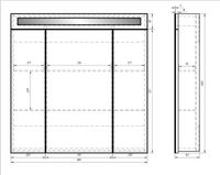 Товар: Шкаф зеркальный UNI, 80 см, 3 дверцы, 6 стеклянных полок, с подсветкой и выключателем, белый - фото 2 Шкаф зеркальный UNI, 80 см, 3 дверцы, 6 стеклянных полок, с подсветкой и выключателем, белый — фото 2, Шкафы для ванной