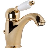 Смеситель для раковины Gattoni Orta 2746/27D0 OLD Золото 24 карат — фото 1, Смесители для раковины