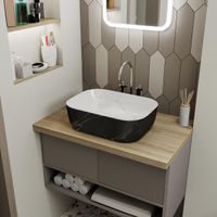 Раковина-чаша Point Вега 46 PN43711WB Черная Белая — фото 5, Раковины