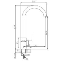 Смеситель для кухни Haiba HB70802 Нержавеющая сталь — фото 2, Смесители для кухни