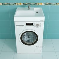 Раковина СанТа Юпитер 60 900116 на стиральную машину Белая — фото 4, Раковины на стиральную машину