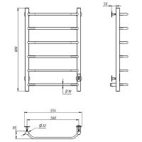 Электрический полотенцесушитель Aringa Киото 80x50 AR03005BL Черный — фото 2, Электрические полотенцесушители