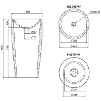 Раковина Salini Armonia 47 203 130113G Белая глянцевая — фото 3, Раковины напольные