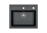 Мойка для кухни ALVEUS GRANITAL ATROX 30 CARBON - G91 590 X 500 1X в комплекте с сифоном 1132823, — фото 2, Кухонные мойки