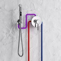 A010656WHITE Встраиваемый комплект для биде со шлангом 100 см — фото 4, Гигиенические души