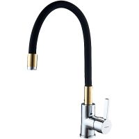 Смеситель для кухни Ledeme Rainbow 4898-10L Хром Золото Черный матовый — фото 1, Смесители для кухни