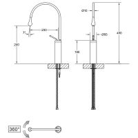 Смеситель для раковины Bronze de Luxe Scandi 9015BR Бронза — фото 7, Смесители для раковины