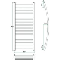 Водяной полотенцесушитель Grota Primo 480х900 Хром — фото 3, Водяные полотенцесушители