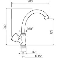 Товар: Кран для одного типа воды Ростовская Мануфактура Сантехники SL119-270F Хром - фото 3 Кран для одного типа воды Ростовская Мануфактура Сантехники SL119-270F Хром — фото 3, Краны