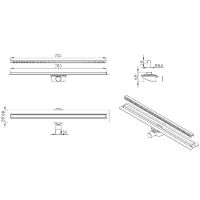 Душевой лоток ALMAes Bajo 70 BG70BL с решеткой Черный — фото 8, Душевые лотки