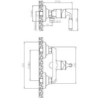 Смеситель для душа ESKO Prague PG 80 Бронза сатин — фото 4, Смеситель для душа