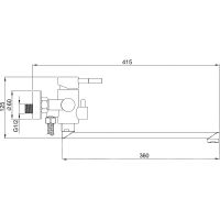Смеситель для ванны Ростовская Мануфактура Сантехники SUS125-006EP универсальный Нержавеющая сталь — фото 3, Для душа и ванны