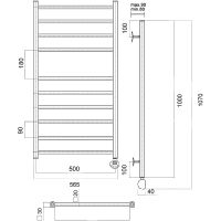 Товар: Электрический полотенцесушитель Domoterm Квадро П10 500x1000 ER Хром - фото 2 Электрический полотенцесушитель Domoterm Квадро П10 500x1000 ER Хром — фото 2, Электрические полотенцесушители