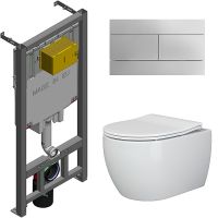 Комплект унитаза Ceramicanova Play CN3001 с сиденьем Микролифт и инсталляцией Jacob Delafon E29025-N — фото 1, Комплекты унитаз + инсталляция