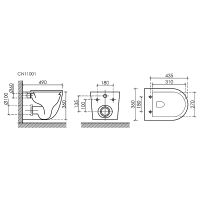 Комплект унитаза Ceramicanova Uno Rimless CN11001 с инсталляцией Berges Atom 410 040340 с сиденьем М — фото 13, Комплекты унитаз + инсталляция