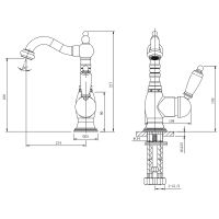 Смеситель для раковины Caprigo Adria-Uno 02-524-vot Бронза — фото 2, Смесители для раковины