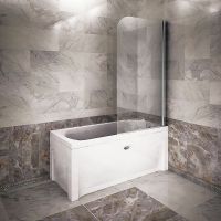 Шторка на ванну Radomir 75x140 R 1-10-0-2-0-100 профиль Хром стекло прозрачное — фото 1, Шторки для ванной распашные