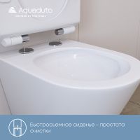 Унитаз Aqueduto Cone Торнадо CONT0110 подвесной Белый глянцевый с сиденьем Микролифт — фото 7, Подвесные унитазы