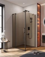 Душевой уголок CEZARES SLIDER-AH-1-100-90/100-BR-NERO — фото 1, Прямоугольные душевые уголки