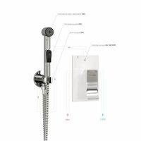 A010656WHITE Встраиваемый комплект для биде со шлангом 100 см — фото 3, Гигиенические души