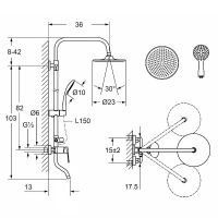 Душевая система Laguraty 17060A Хром — фото 5, Душевые системы