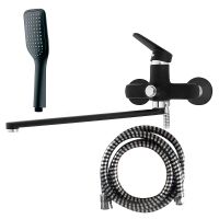 Смеситель для ванны Melodia della vita Moderno MDV35141_bk универсальный Черный — фото 3, Для душа и ванны