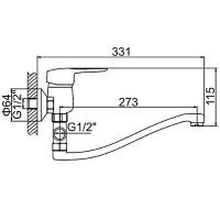 Товар: Смеситель для ванны Ledeme H28 2128L универсальный Хром - фото 2 Смеситель для ванны Ledeme H28 2128L универсальный Хром — фото 2, Смеситель для ванны
