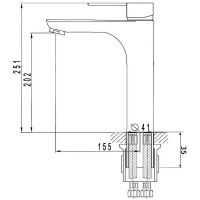 Смеситель для раковины Aringa Рейн AR02014BL Черный — фото 4, Смесители для раковины