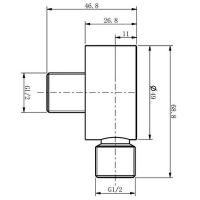 Шланговое подключение Caprigo Parts 99-590-crm Хром — фото 2, Комплектующие для душевого оборудования