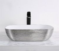 Раковина-чаша CeramaLux 46 D1333H131 Серебро Белая — фото 7, Раковины накладные