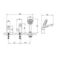 Смеситель на борт ванны Iddis Torr Хром арт-TORSB30i07 — фото 3, Смесители на борт ванны